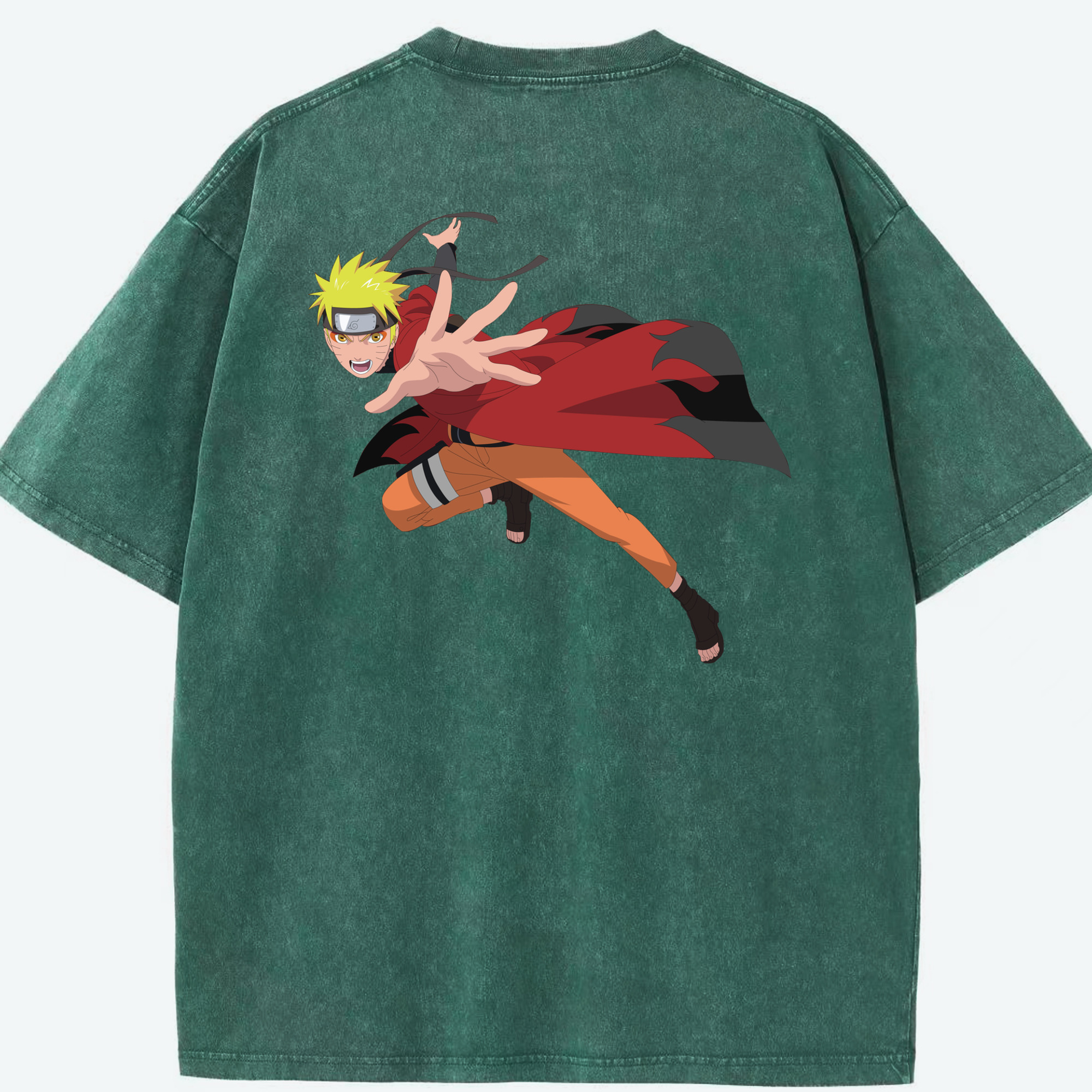 （画像用） NARUTO -ナルト- うずまき ナルト Uzumaki Naruto 綿100% ヴィンテージ風 半袖Tシャツ（背面プリント）